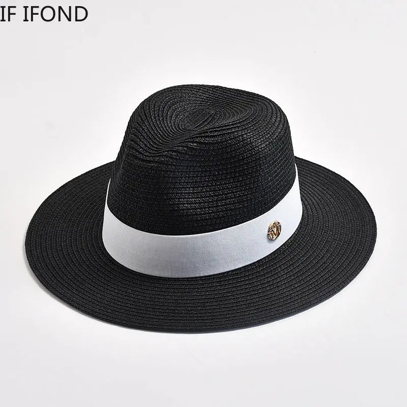 Panama Straw Sun Hat Unisex Elegant Beach Travel Hat