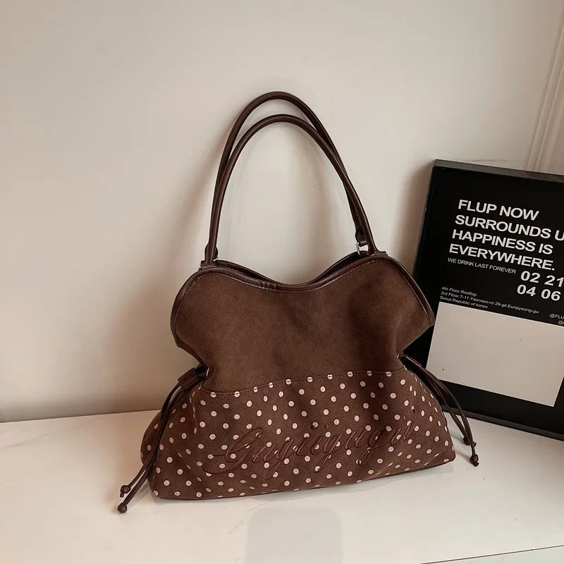 Brand Women's Tote Bags Y2k Fashion Sweet Polka Dot Handbag