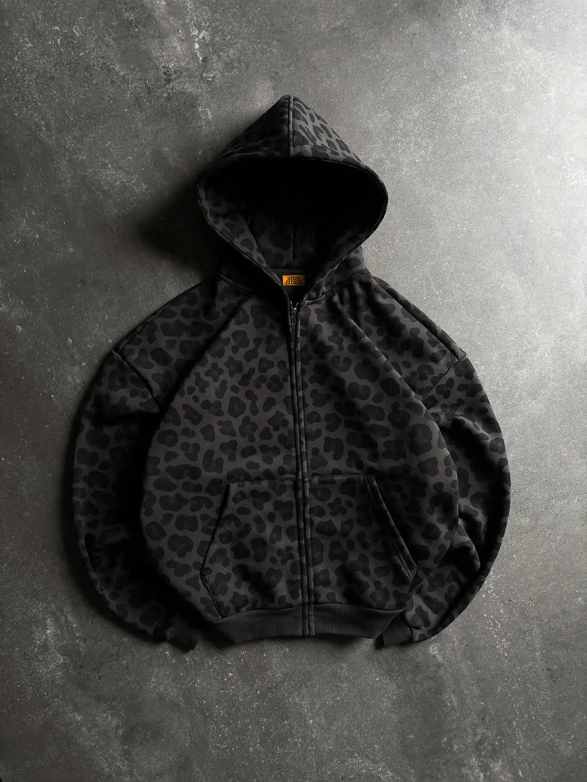 Y2K Leopard Print Zip-Up Hoodie – Unisex Oversized Sweatshirt