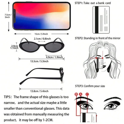Small Oval Sunglasses for Women – Retro Leopard Cat Eye Shades