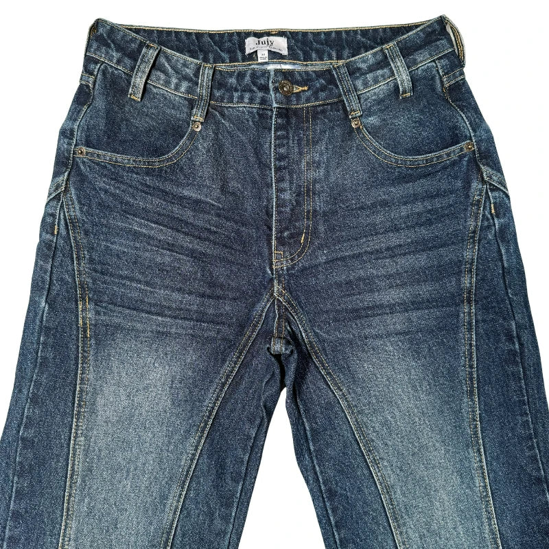 Flare Jeans – Y2K Washed Denim Wide Leg Streetwear Pants