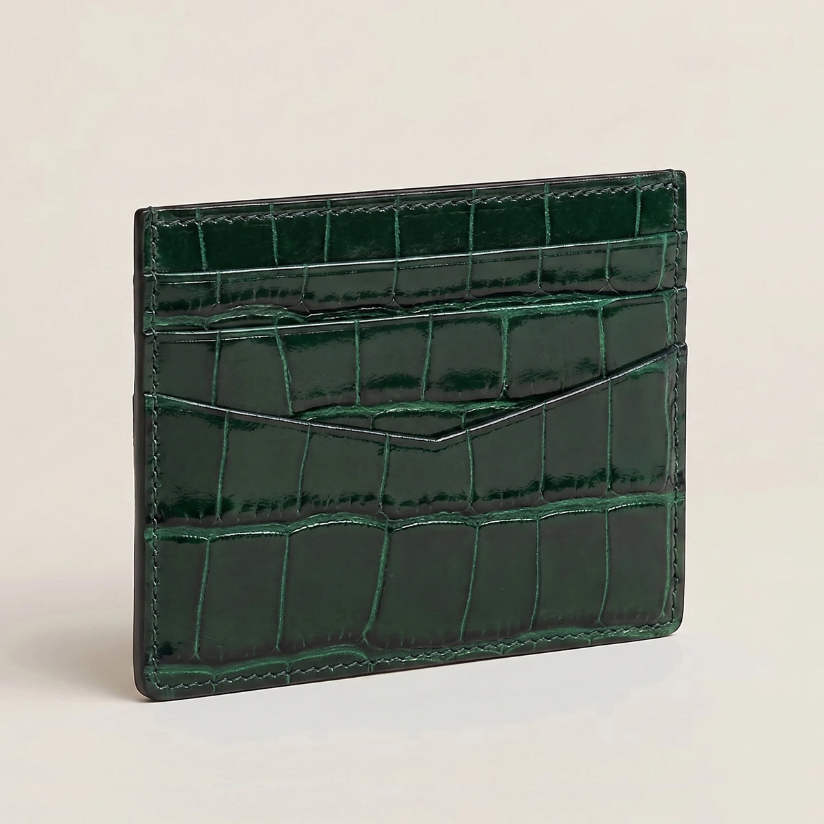 Personalized Crocodile Leather Slim Card Holder Wallet