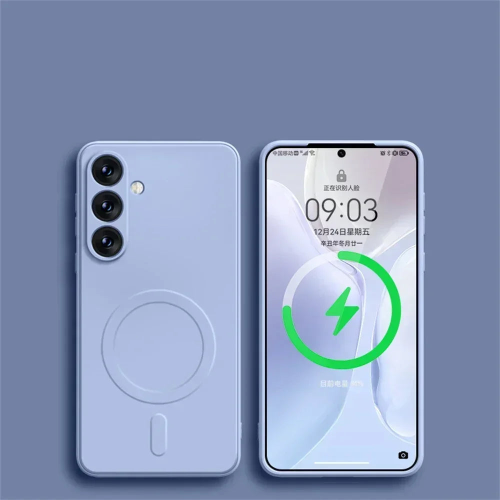 Magnetic MagSafe Silicone Case for Samsung Galaxy S26 S25 S24 S23 S22 S21 A Series