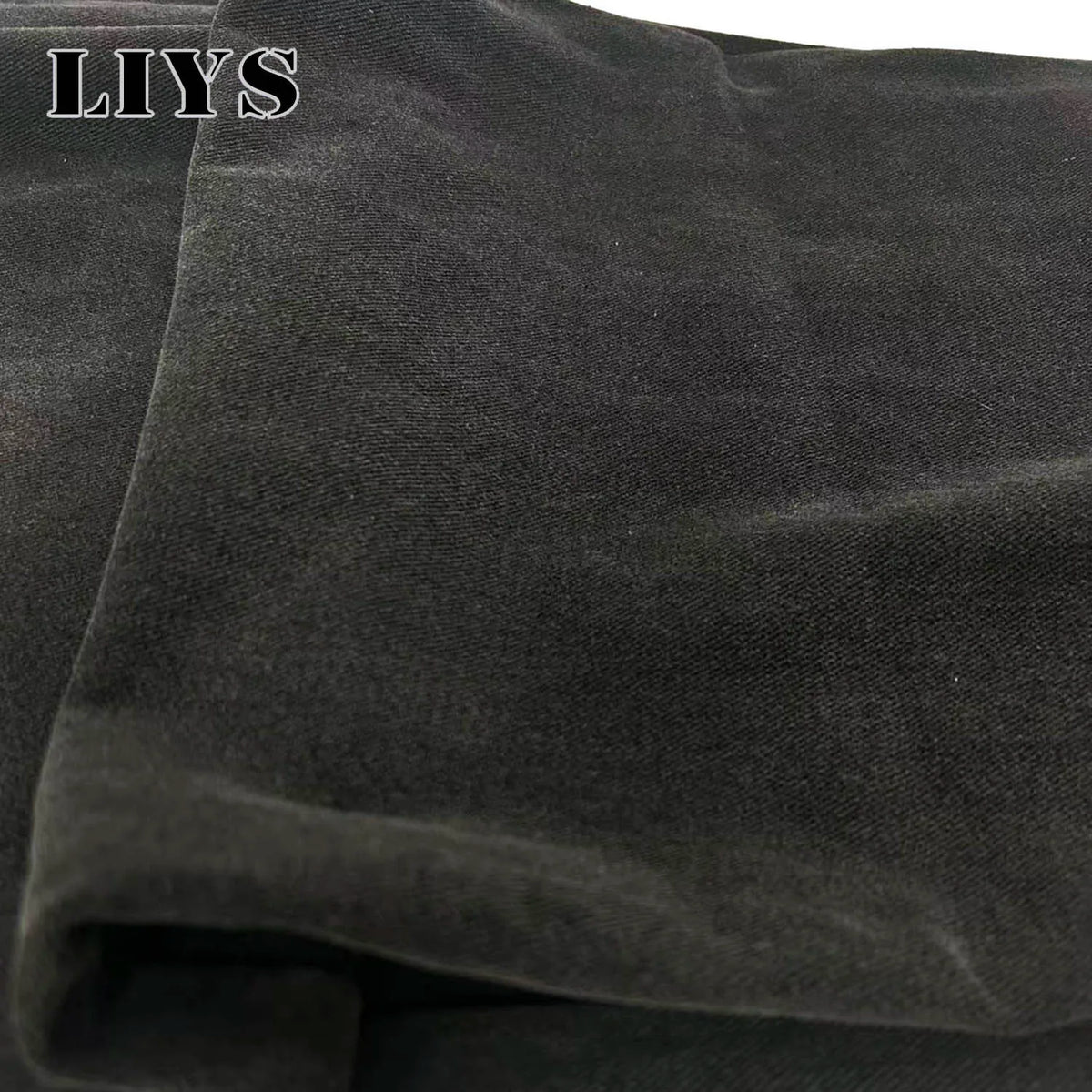 LIYS Graffiti Print Baggy Wide Leg Jeans – Black Washed Unisex Streetwear