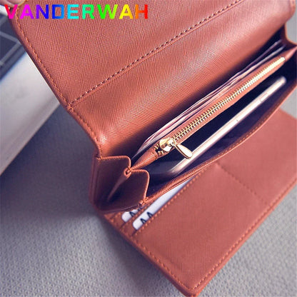 Vintage Long Short Wallet Bag Leather Purses Retro Card Holder Female Clutch Case Party Pouch Phone