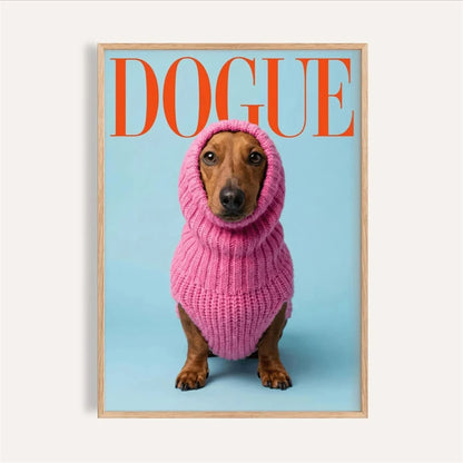 DOGUE Dog Pop Art Wall Poster – Funny Fashion Magazine Print