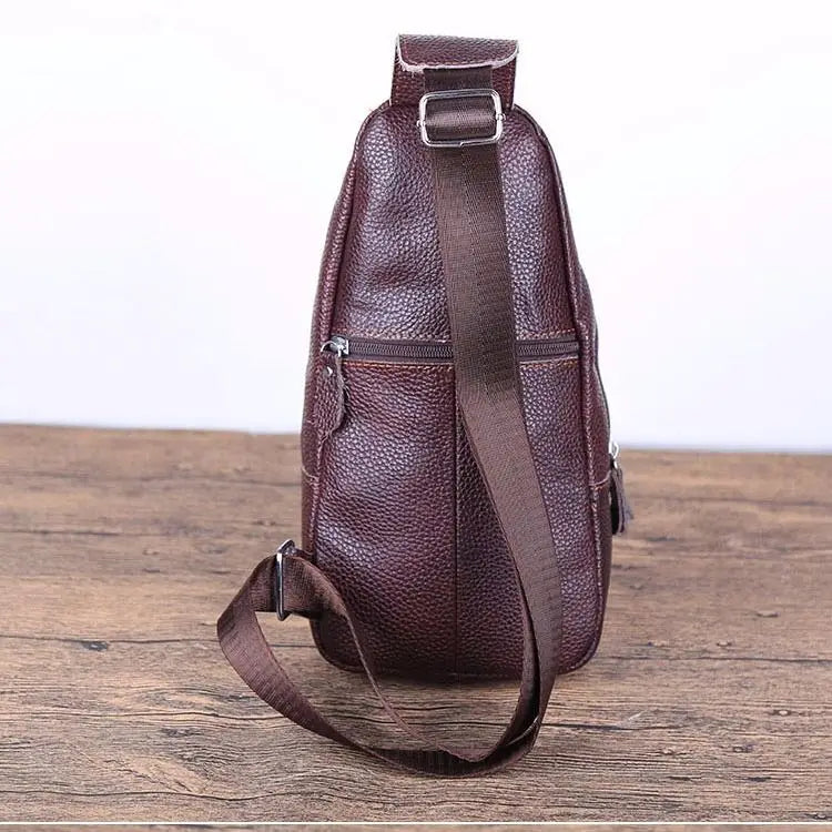 Genuine Leather Crossbody Chest Bag for Men