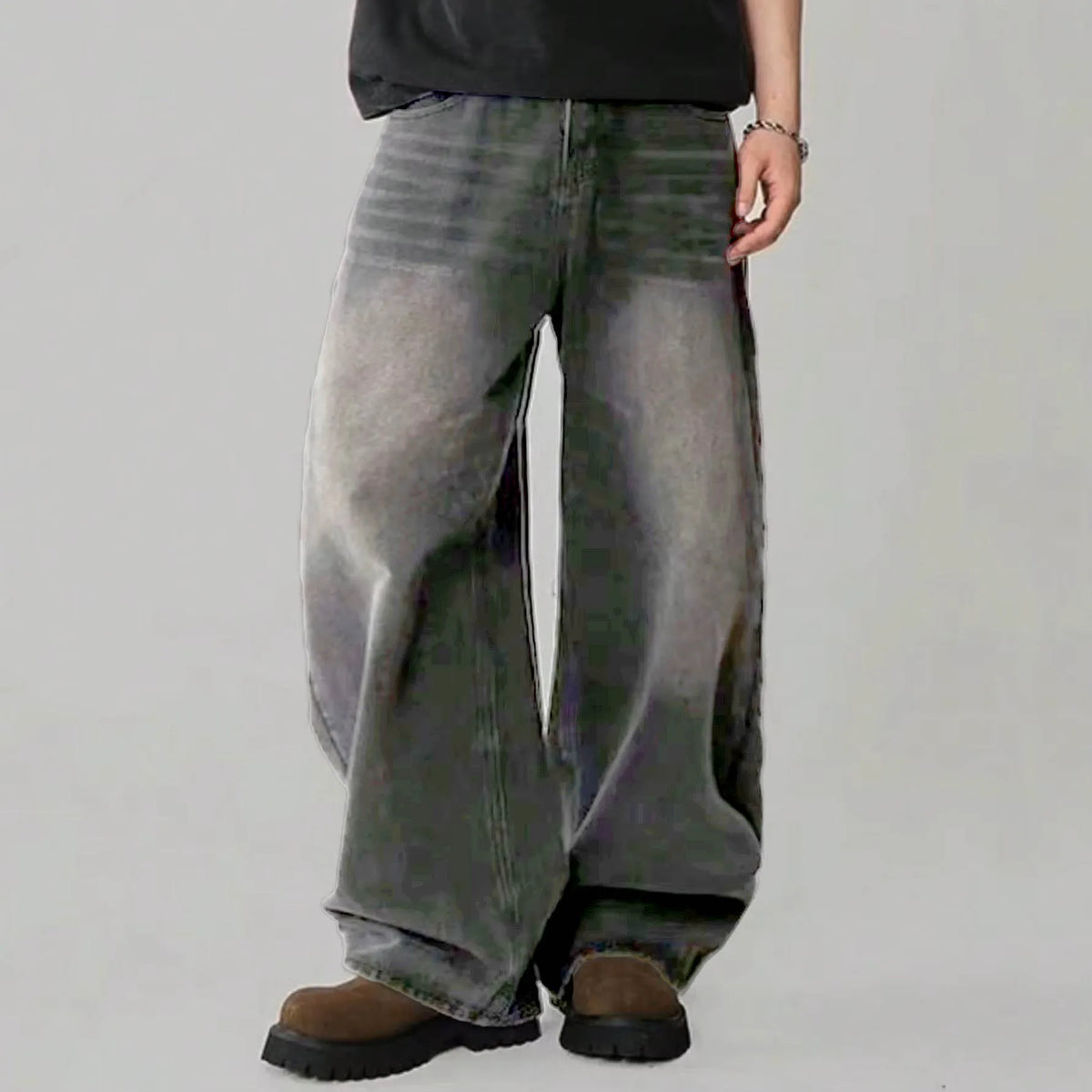 Baggy Wide Leg Men's Jeans – Street Style Loose Fit Denim Pants