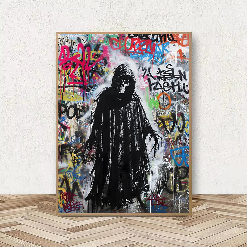Graffiti Lion Art Poster – Colorful Abstract Canvas Wall Print