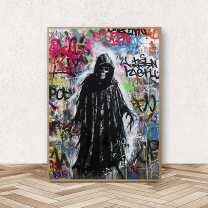 Graffiti Lion Art Poster – Colorful Abstract Canvas Wall Print