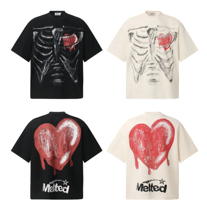 Skeleton Graffiti Print Oversized T-Shirt | Unisex Streetwear