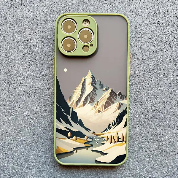 Mountain Peaks Landscape iPhone Case – Shockproof Frosted Cover