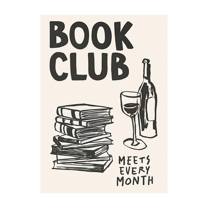 Book Club Wall Art Poster – Retro Reading Print for Book Lovers