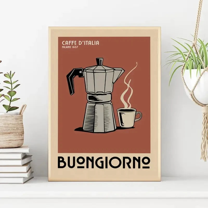 Retro Italian Coffee Wall Art Print – Buongiorno Espresso Poster