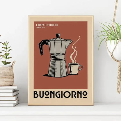 Retro Italian Coffee Wall Art Print – Buongiorno Espresso Poster