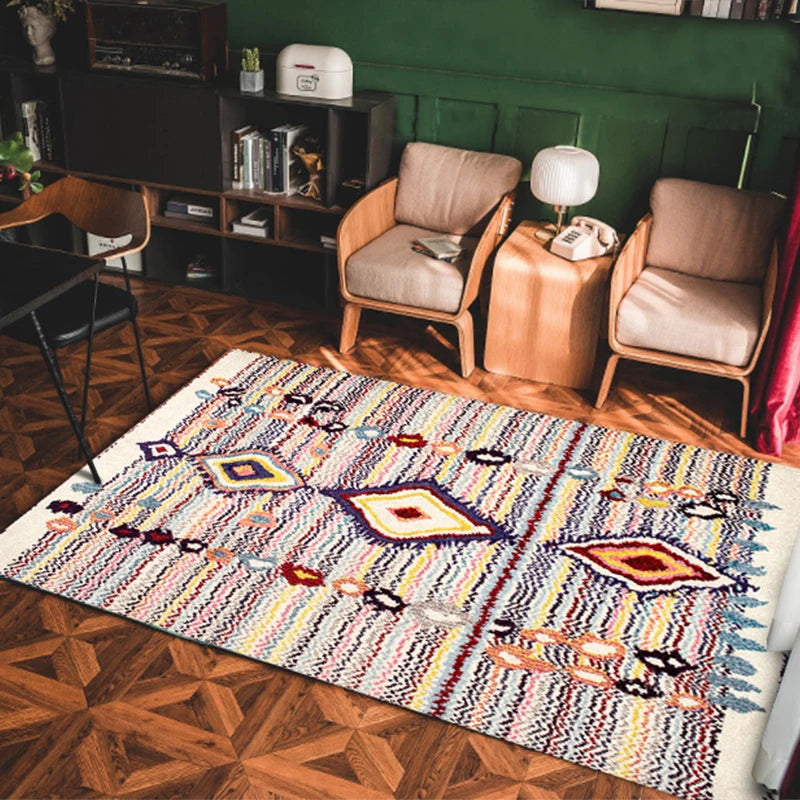 Bohemian Area Rug – Soft Non-Slip Ethnic Style Carpet, Machine Washable