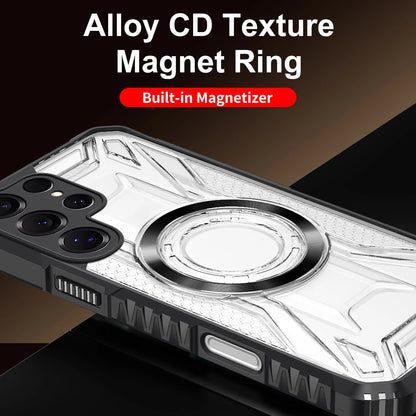 Magnetic Samsung Galaxy Case – Rugged Clear Cover with Metal Ring