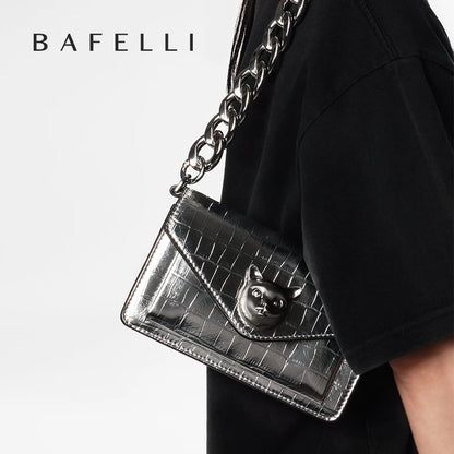 Mini Crocodile Leather Crossbody Bag | Chain Shoulder Bag