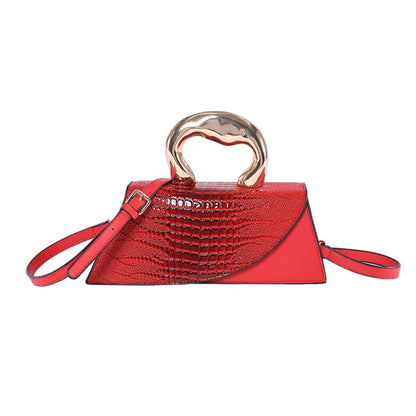 Solid Alligator PU Shoulder and Crossbody Bags