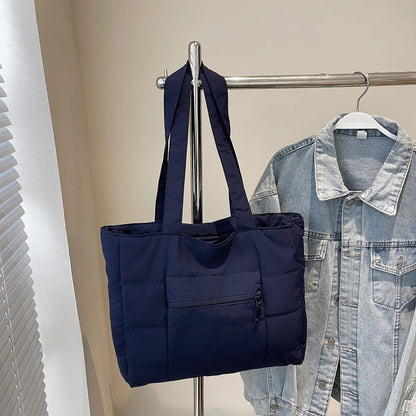 Large Puffer Tote Bag – Women's Quilted Shoulder Shopper