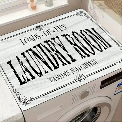 Vikama Waterproof Anti-Slip Washer Cover Mat Stain Rustic Laundry Room Pad - Waterproof