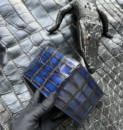 Men's Genuine Crocodile Leather Bifold Wallet | Luxury Card Organizer