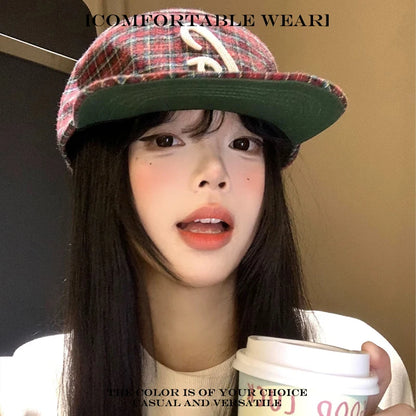 Retro Flat Brim Baseball Cap – Letter Embroidery Unisex Hat