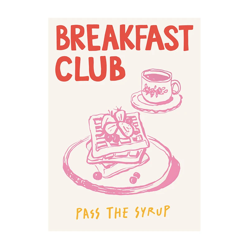 Minimalist Kitchen Wall Art Poster – Food Print for Home Decor