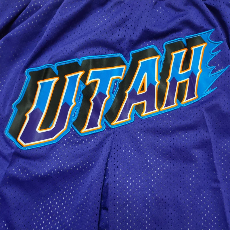 Utah Embroidered Basketball Shorts with 4 Zip Pockets