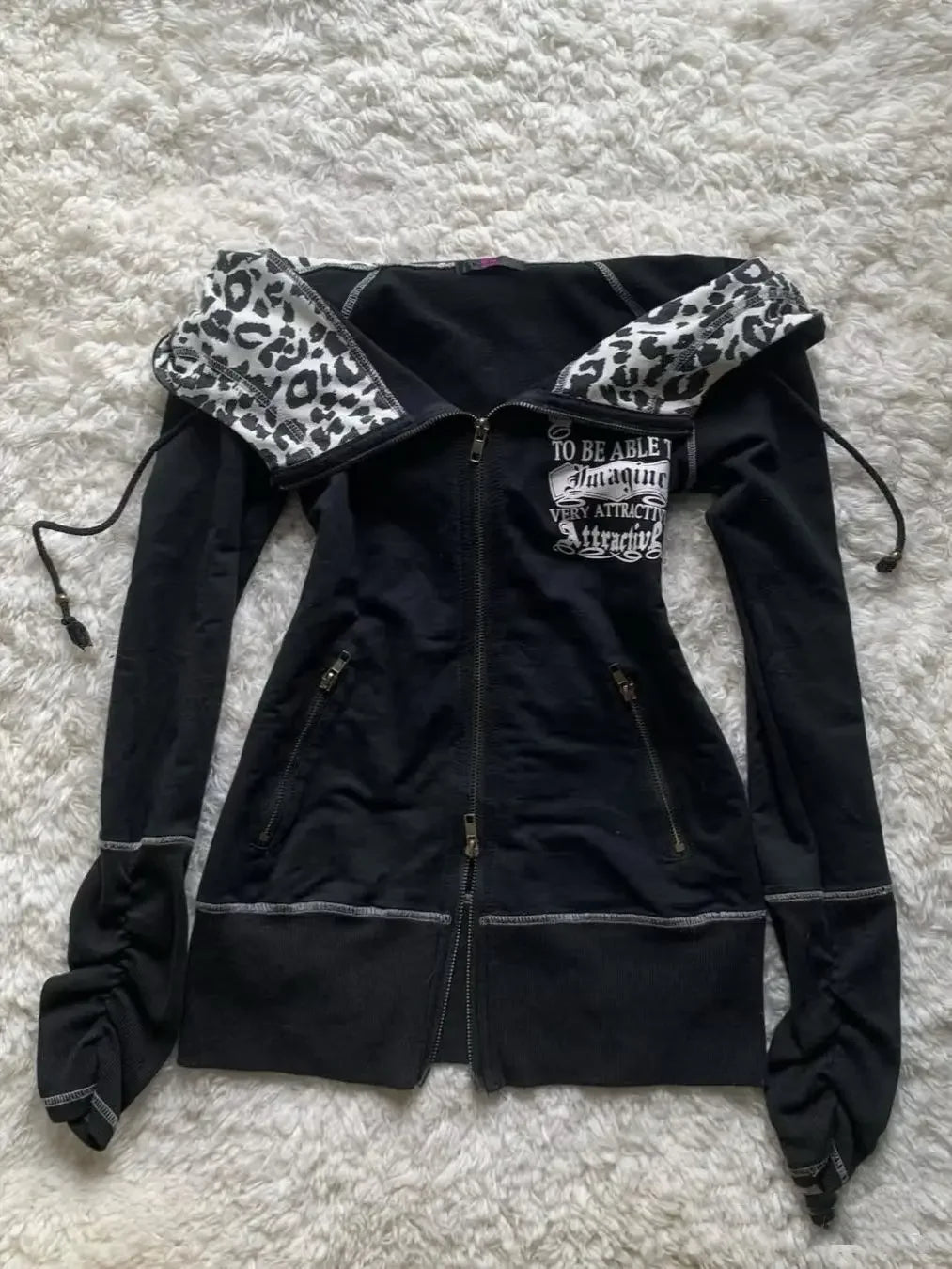 Y2K Harajuku Slim Fit Graphic Hoodie – Women's Hip Hop Streetwear