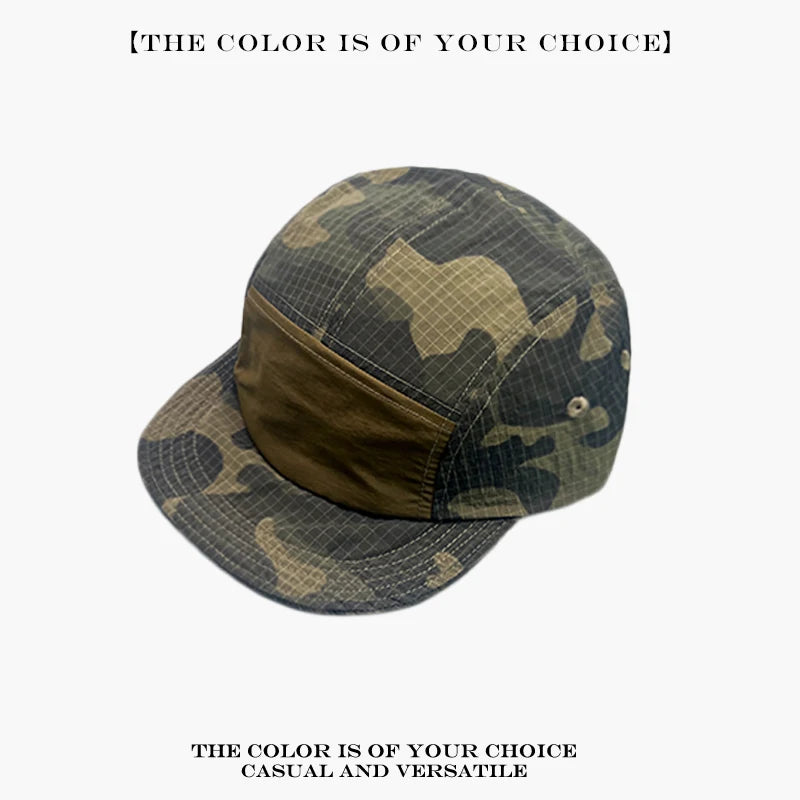 Camo Quick-Dry Baseball Cap – Unisex Color Block Peaked Hat