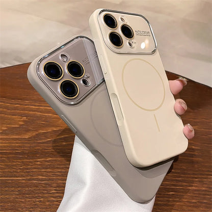 Magnetic Liquid Silicone iPhone Case – MagSafe Compatible with Camera Lens Protector