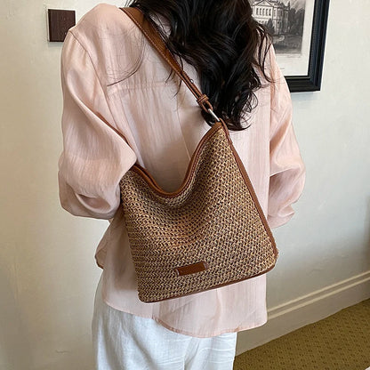 Raffia Crochet Straw Crossbody Bag for Women