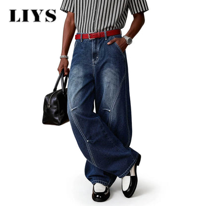 Baggy Wide Leg Jeans for Men – LIYS American Retro Denim
