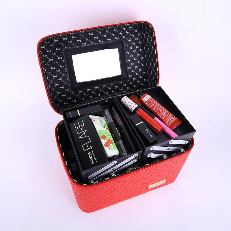 Large Capacity Makeup Organizer Case – Professional Cosmetic Bag
