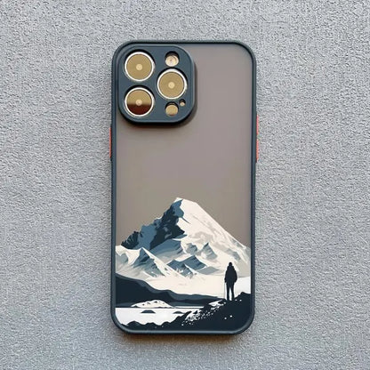 Mountain Peaks Landscape iPhone Case – Shockproof Frosted Cover