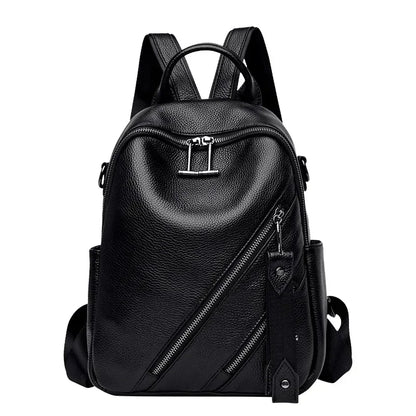 Genuine Leather Women's Backpack – Luxury Cowhide Casual Bag