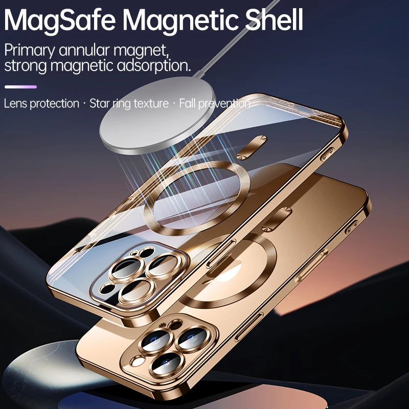 Electroplated MagSafe iPhone Case with Camera Lens Protector