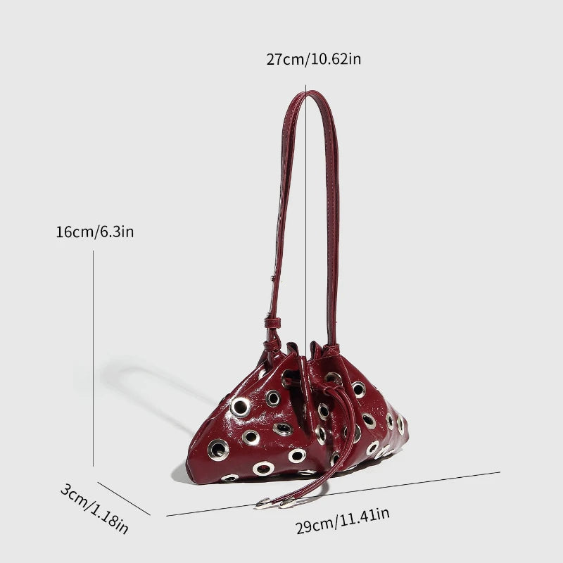 Women Metal Stud Y2k Shoulder Bag