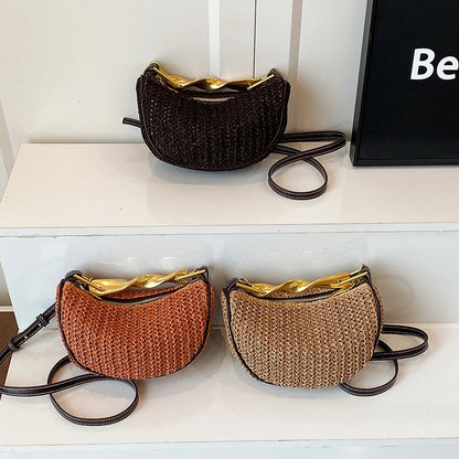 Straw Weave Crossbody Bag – Luxury Small Summer Bag for Women