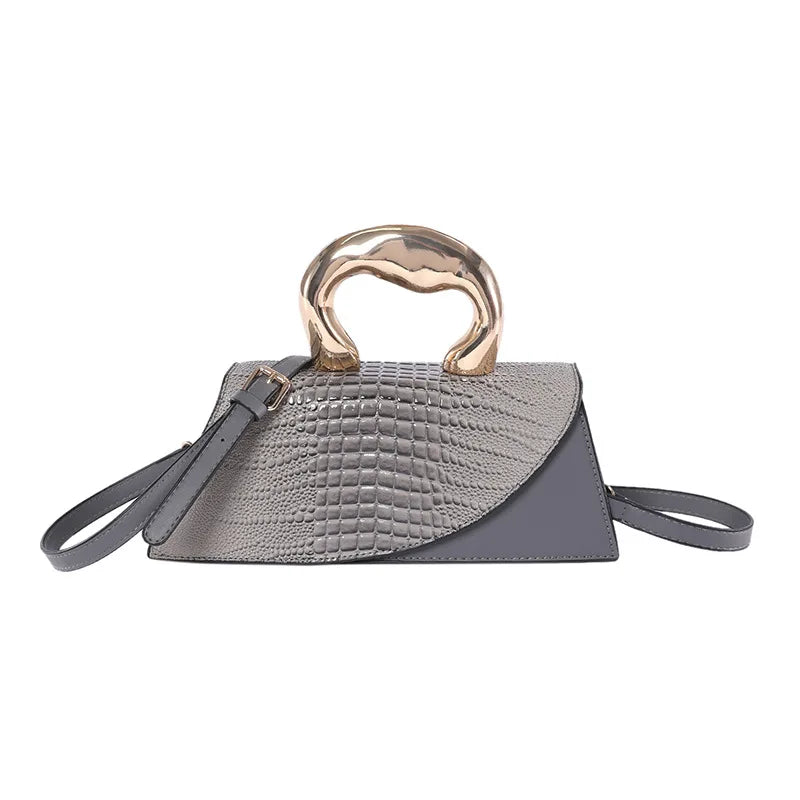 Solid Alligator PU Shoulder and Crossbody Bags