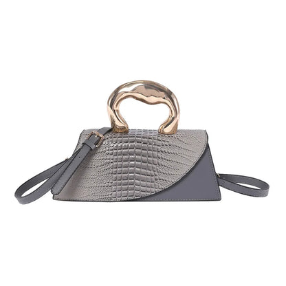 Solid Alligator PU Shoulder and Crossbody Bags