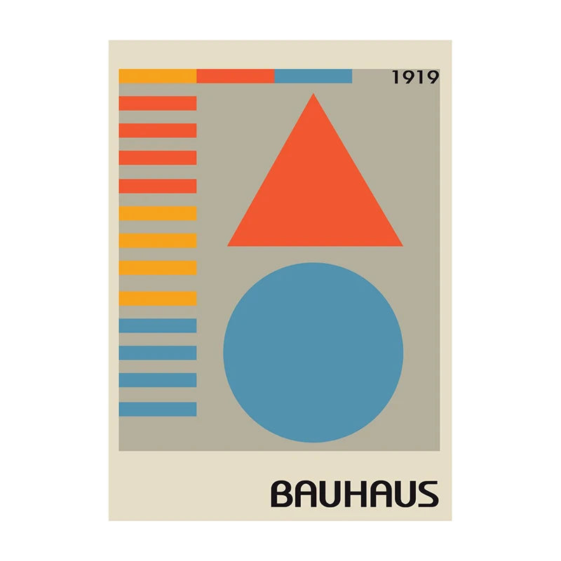 Bauhaus Geometric Abstract Art Poster – Minimalist Wall Print