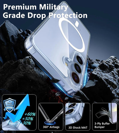 Clear Magnetic Case for Samsung Galaxy S25 S24 S23 S22 S21