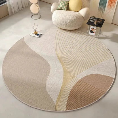 Round Area Rug – Modern Minimalist Non-Slip Stain-Resistant Floor Mat