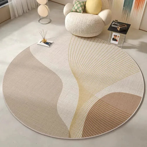 Round Area Rug – Modern Minimalist Non-Slip Stain-Resistant Floor Mat