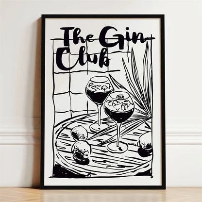 Wine & Dine Wall Art Poster – Retro Kitchen Print