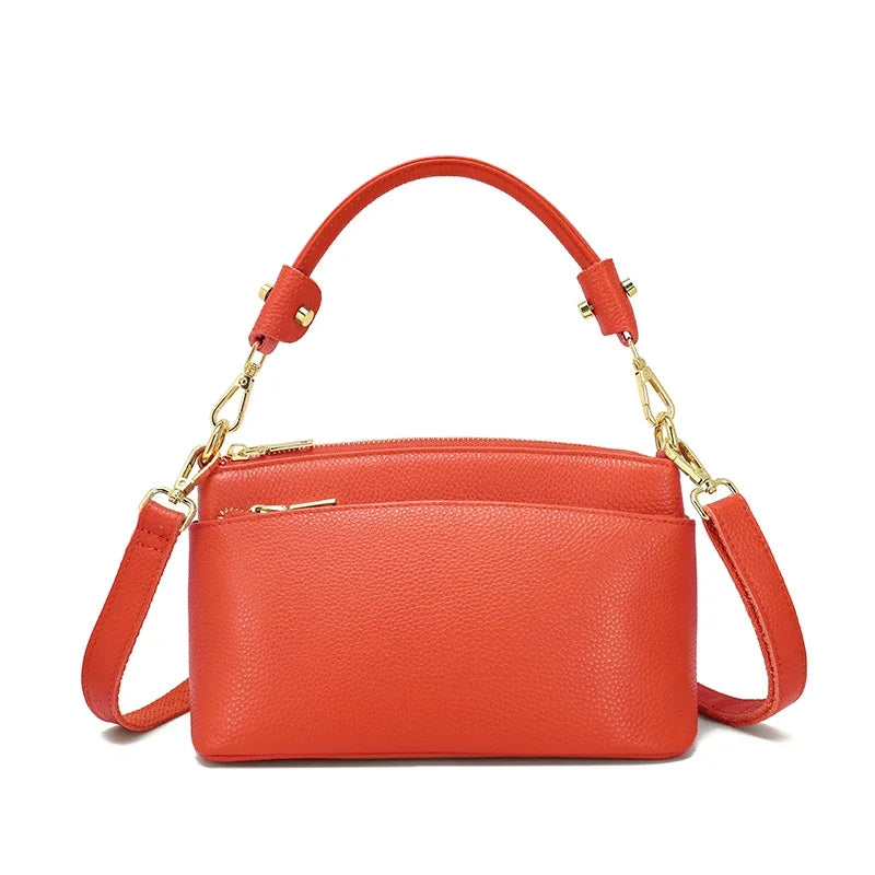 Women Cowhide Genuine Leather Shoulder Bag