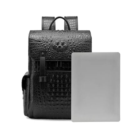 Genuine Leather Alligator Backpack for Men – 16 Inch Business Bag