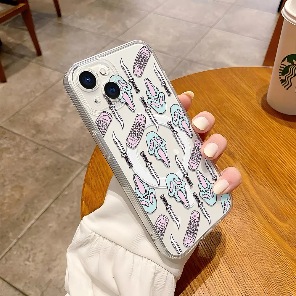 Ghostface Scream iPhone Case – Clear Magnetic Cover